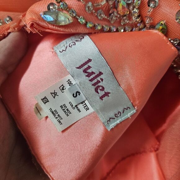 Sparkling Pink Tulle 2 Piece Dress By JULIET Size Small - Picture 7 of 7